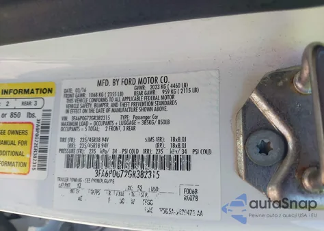 2016 Ford Fusion S z USA, uszkodzony, nr VIN 3FA6P0G72GR382315